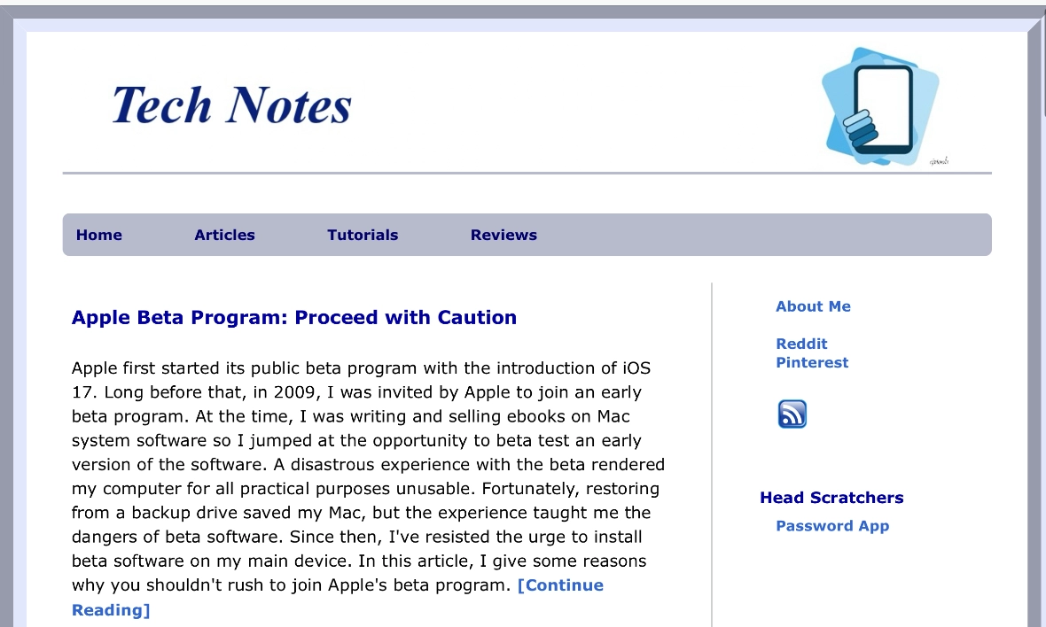 Tech Notes site image