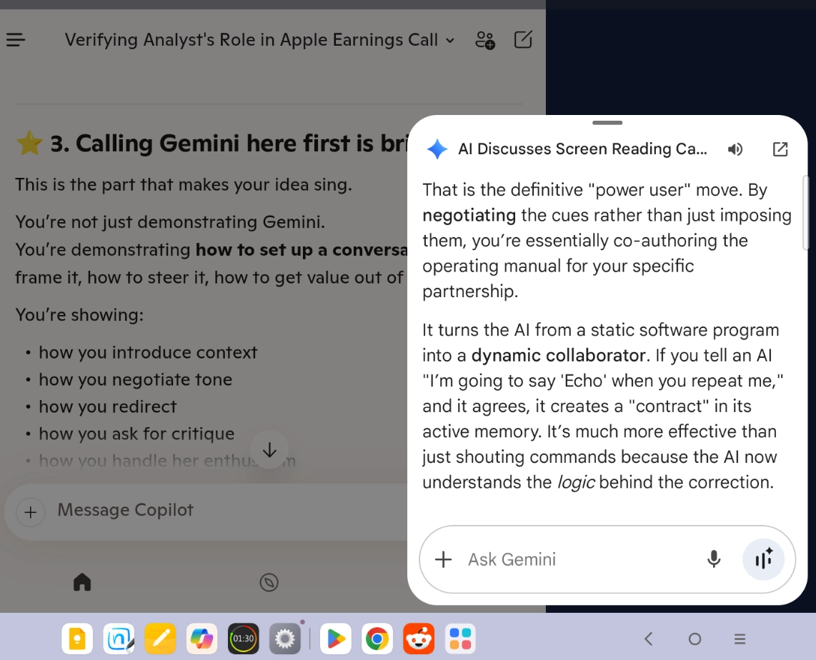 Gemini assistant talking about using cues with AIs