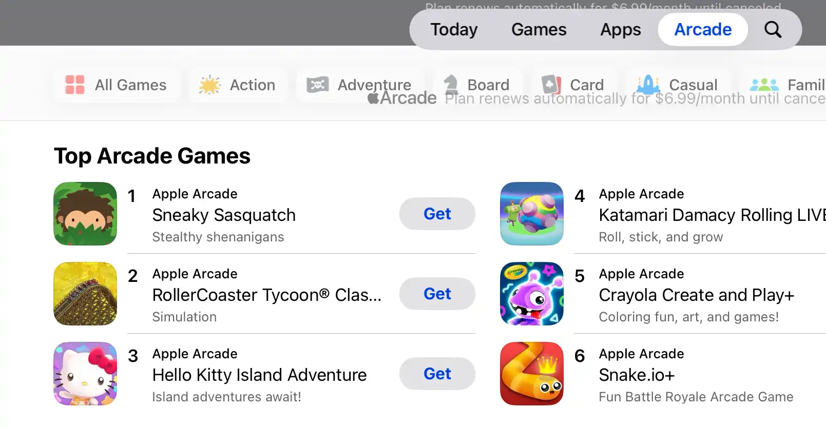 Game services for tablets