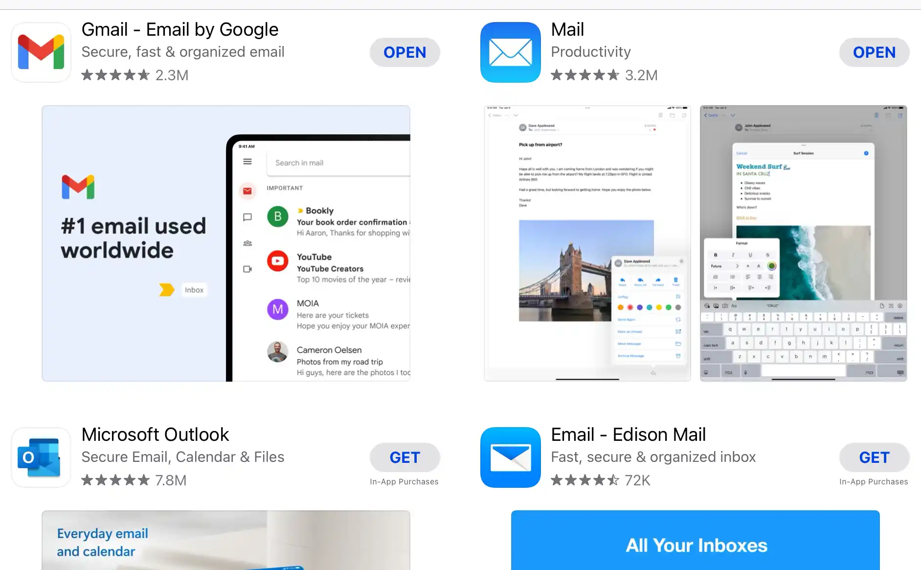 email apps for tablets