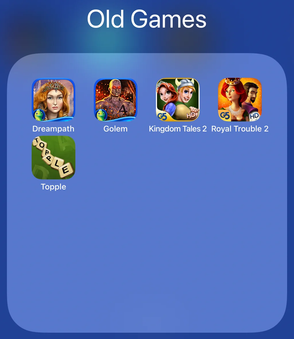 Old games stored and played on old tablet