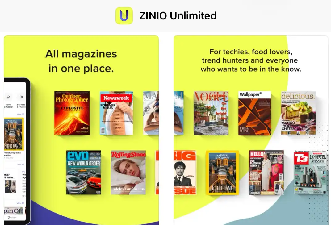 Zinio app for tablets