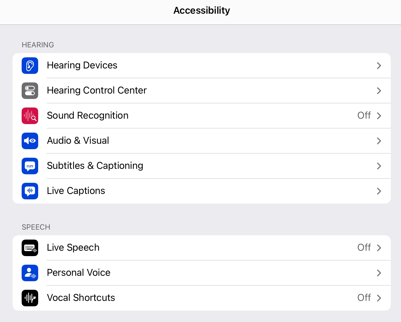 iPad's hearing accessibility