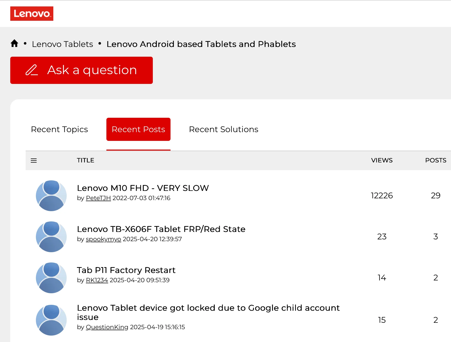 Lenovo forum for tablets