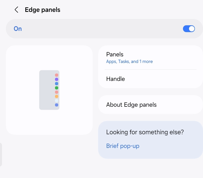 Samsung edge panels settings